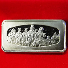 1973 Franklin Mint 1000 Grain Sterling Silver Christmas Bar – Carolers