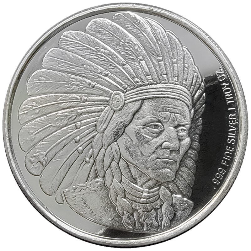 1992 Enviromint Indian Chief 1oz Silver Round