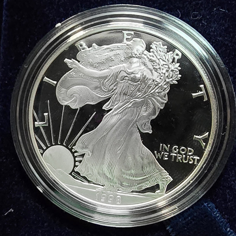 1998-P Proof Silver Eagle – Complete with Box and COA!