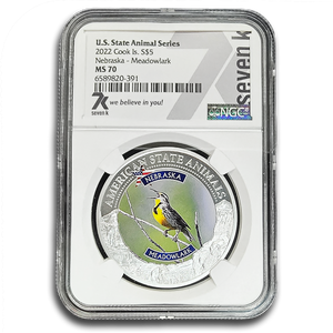 2022 Cook Islands - Nebraska Meadowlark 1 oz Silver NGC MS70