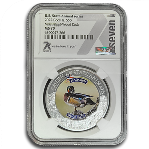2022 Cook Islands - Mississippi Wood Duck 1 oz Silver NGC MS70