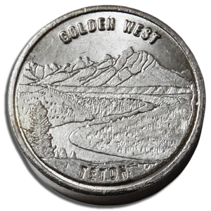 Vintage Golden West Teton Swiss of America 1 oz Silver Round