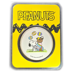 2021 1oz Silver PEANUTS Snoopy Easter Round