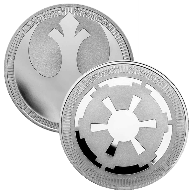 1oz Silver Star Wars: Rebel Alliance & Galactic Empire 2 Coin Set