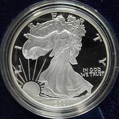 2001-W Silver Eagle Proof in Box w/ COA