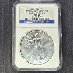 2011 Silver Eagle from the 25th Anniversary Set - NGC MS-69