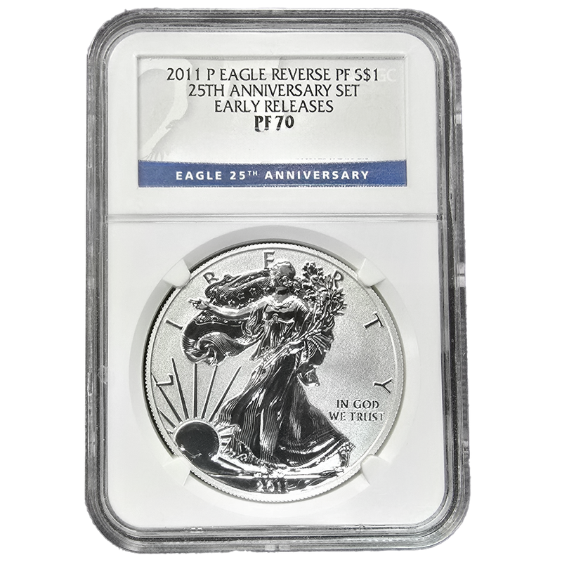 2011-P Silver Eagle Reverse Proof PF70 NGC – 25th Anniversary Set