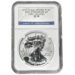 2011-P Silver Eagle Reverse Proof PF70 NGC – 25th Anniversary Set