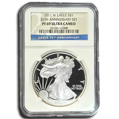 2011-W American Silver Eagle Proof 25th Anniversary NGC PF69 UCAM
