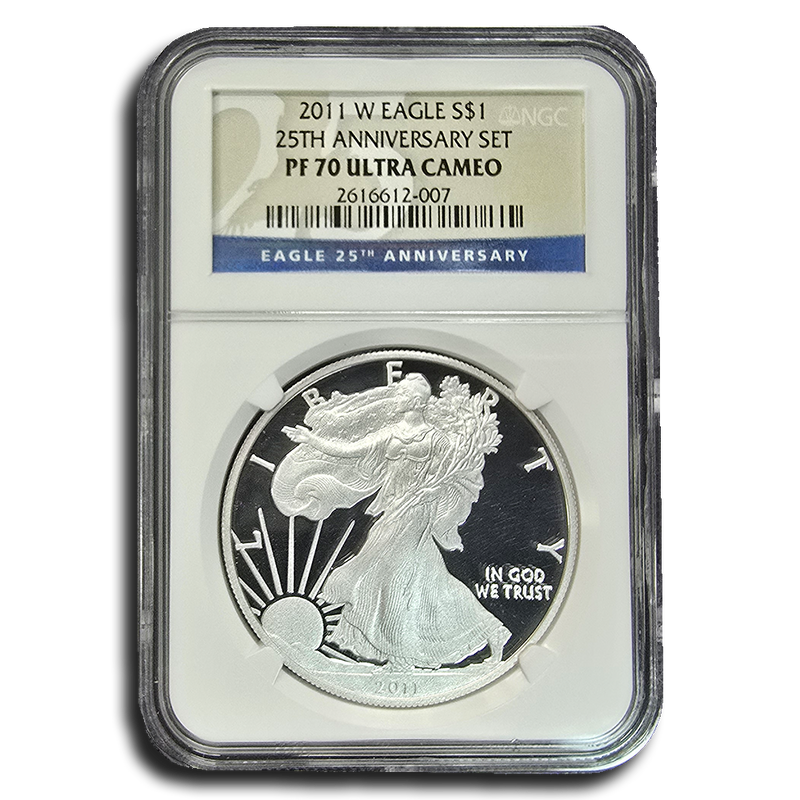 2011-W American Silver Eagle Proof 25th Anniversary NGC PF70 UCAM