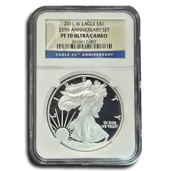 2011-W American Silver Eagle Proof 25th Anniversary NGC PF70 UCAM