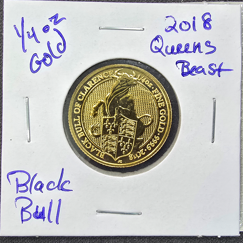 2018 Great Britain 1/4 oz Gold Queen’s Beasts - Black Bull of Clarence