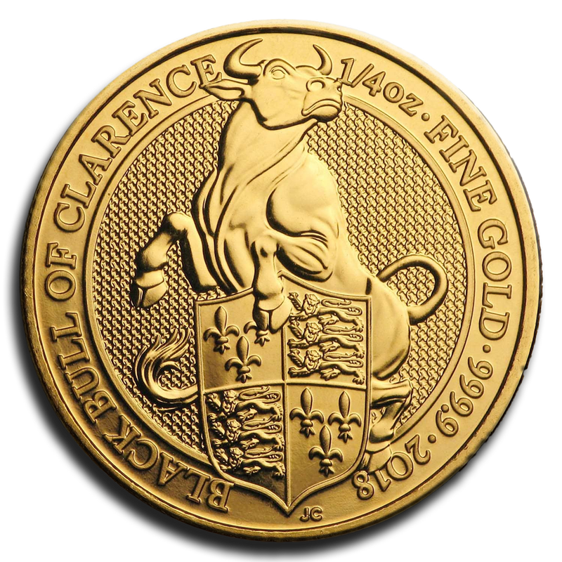 2018 Great Britain 1/4 oz Gold Queen’s Beasts - Black Bull of Clarence
