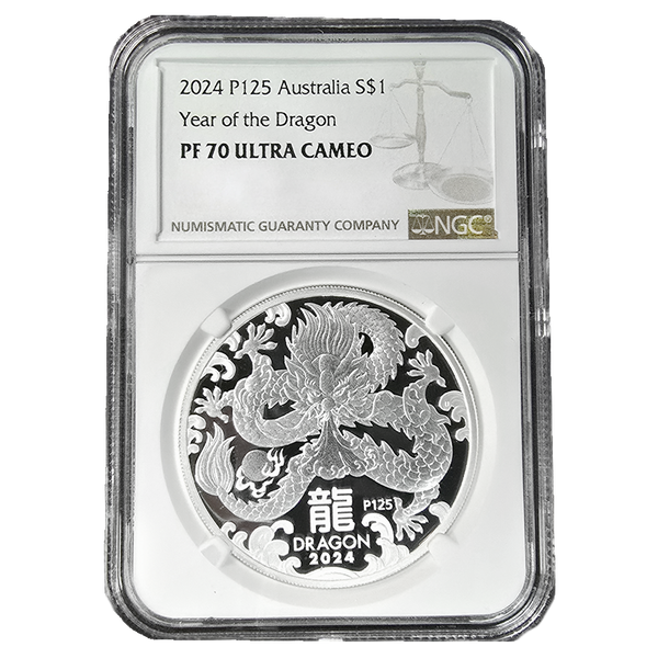 2024 Australia Year of the Dragon PF70 Ultra Cameo Silver Coin