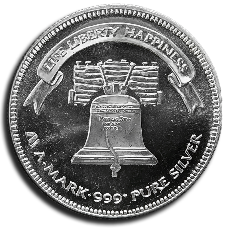 Vintage A-Mark 1 oz .999 Silver Round - Random Date (1983–1988)