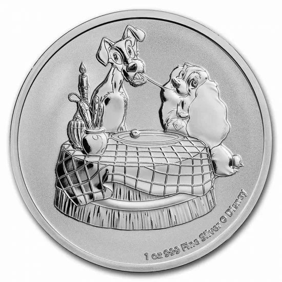 2022 Niue 1oz Silver Disney's Lady & The Tramp Coin