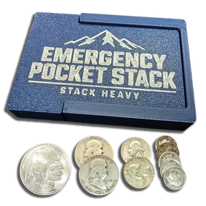 Emergency Silver Pocket Stack | 1 oz Buffalo Round + $2 Face 90% Silver