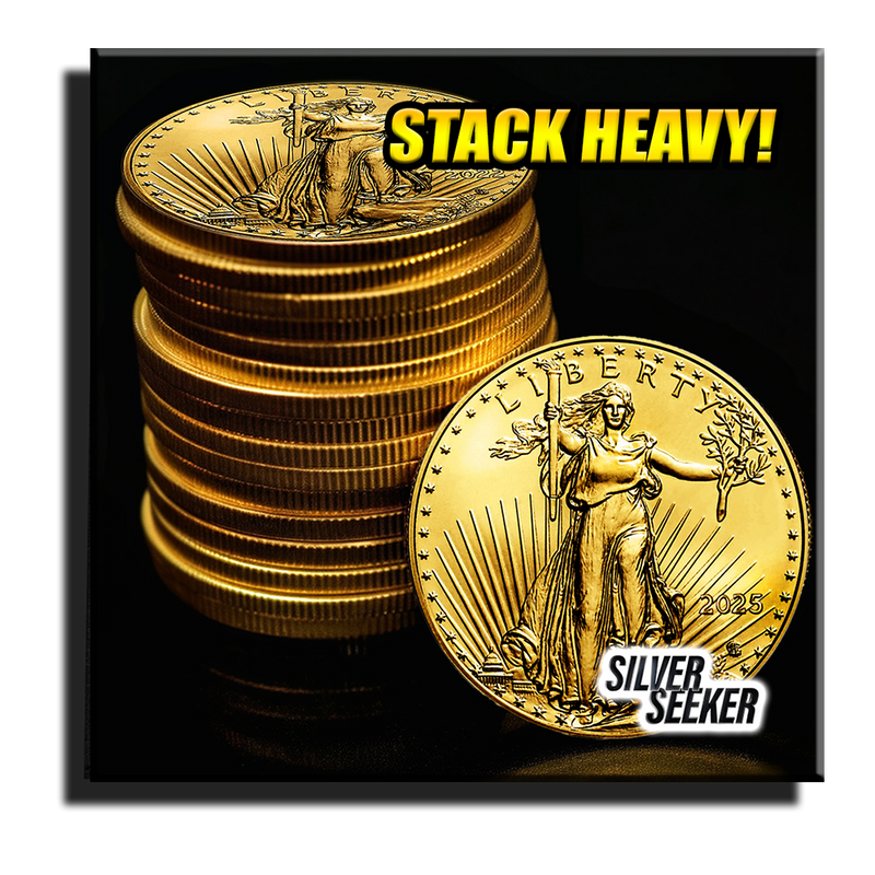 Silver Seeker "Stack Heavy" 2x2 Fridge Magnet