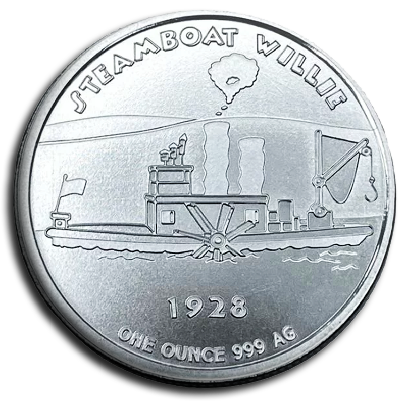 Steamboat Willie 1 oz Silver Round