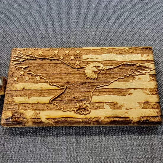 Freedom Eagle Wooden Keychain - Customizable!
