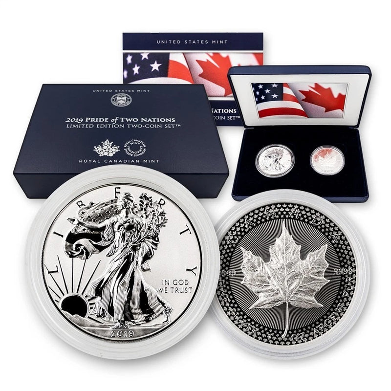 2019-W Pride of Two Nations Silver Eagle & Maple Leaf 2-Coin Set