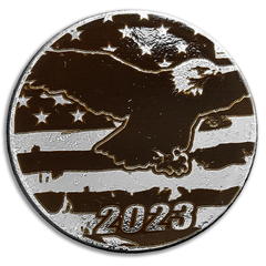 2023 1oz Eagle & Distressed Flag Round