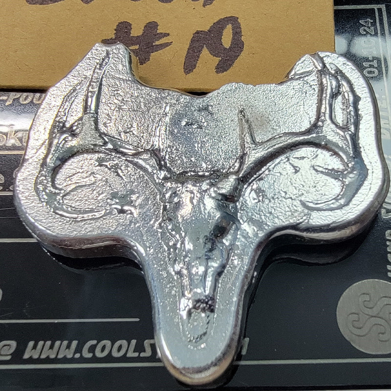 Silver Seeker's Hand-Poured Silver Deer Skull