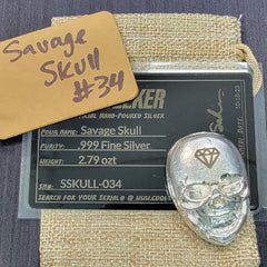 Silver Seeker's Hand-Poured Savage Skull